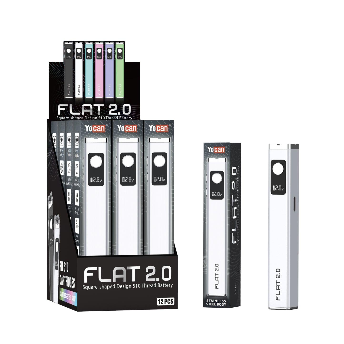 Yocan FLAT 2.0 Dab Pen 510 Thread Battery