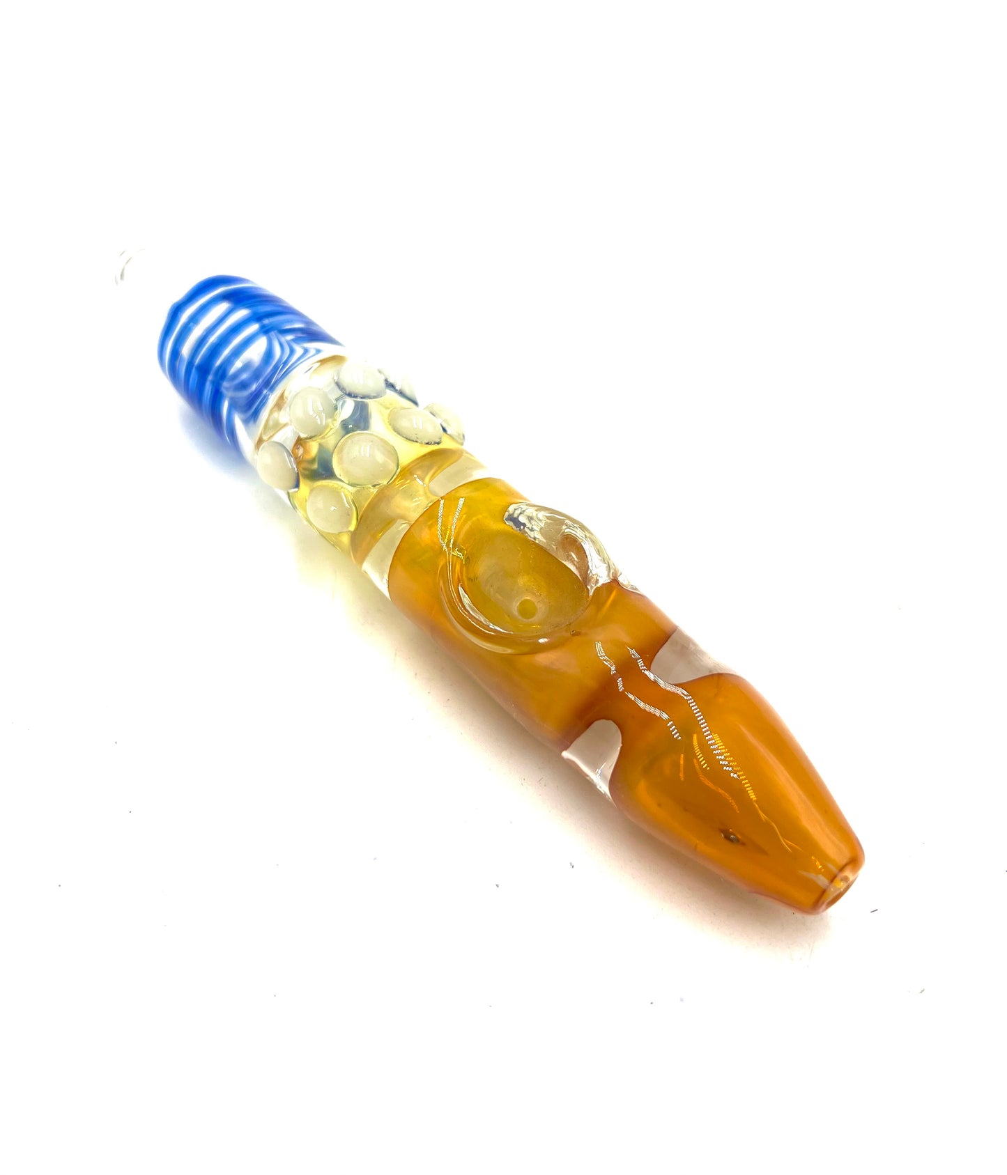 7" Beaded Yellow Gold & Clear Steamroller