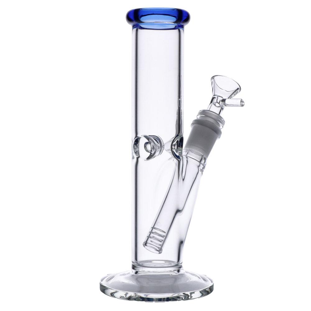 8" Color Mouth Clear Straight Water Pipe