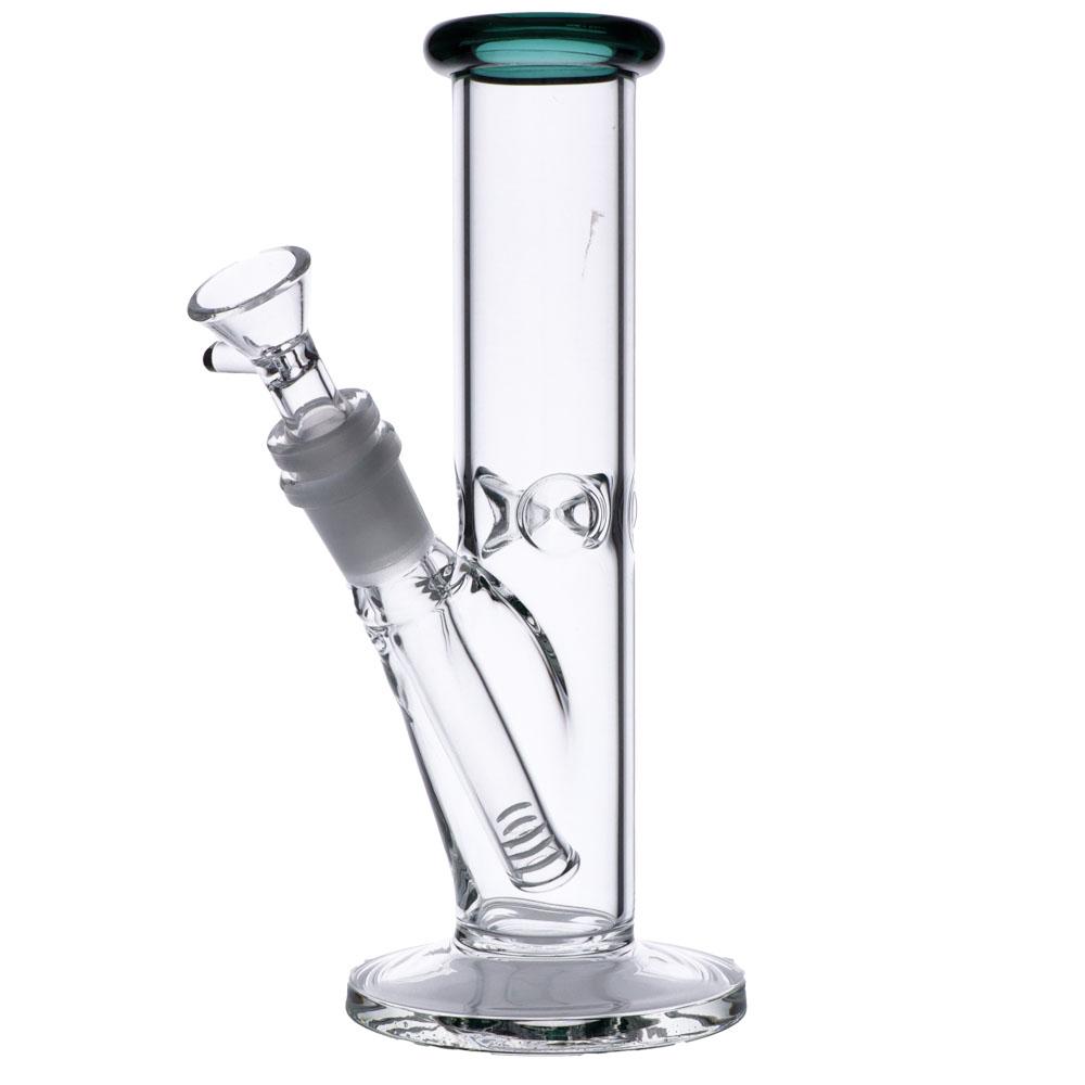 8" Color Mouth Clear Straight Water Pipe