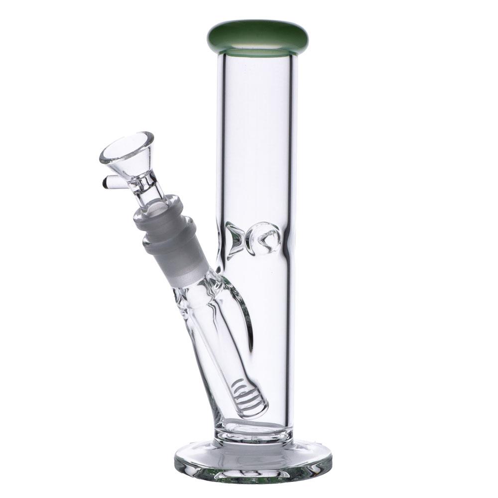 8" Color Mouth Clear Straight Water Pipe