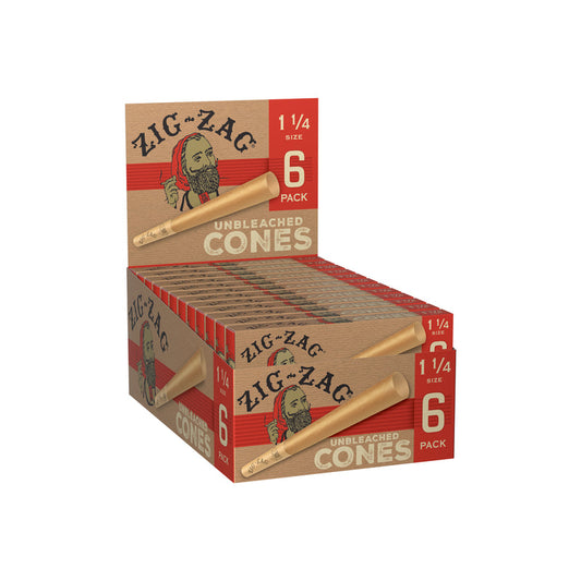 Zig-Zag Unbleached 1 1/4 Cones 6ct