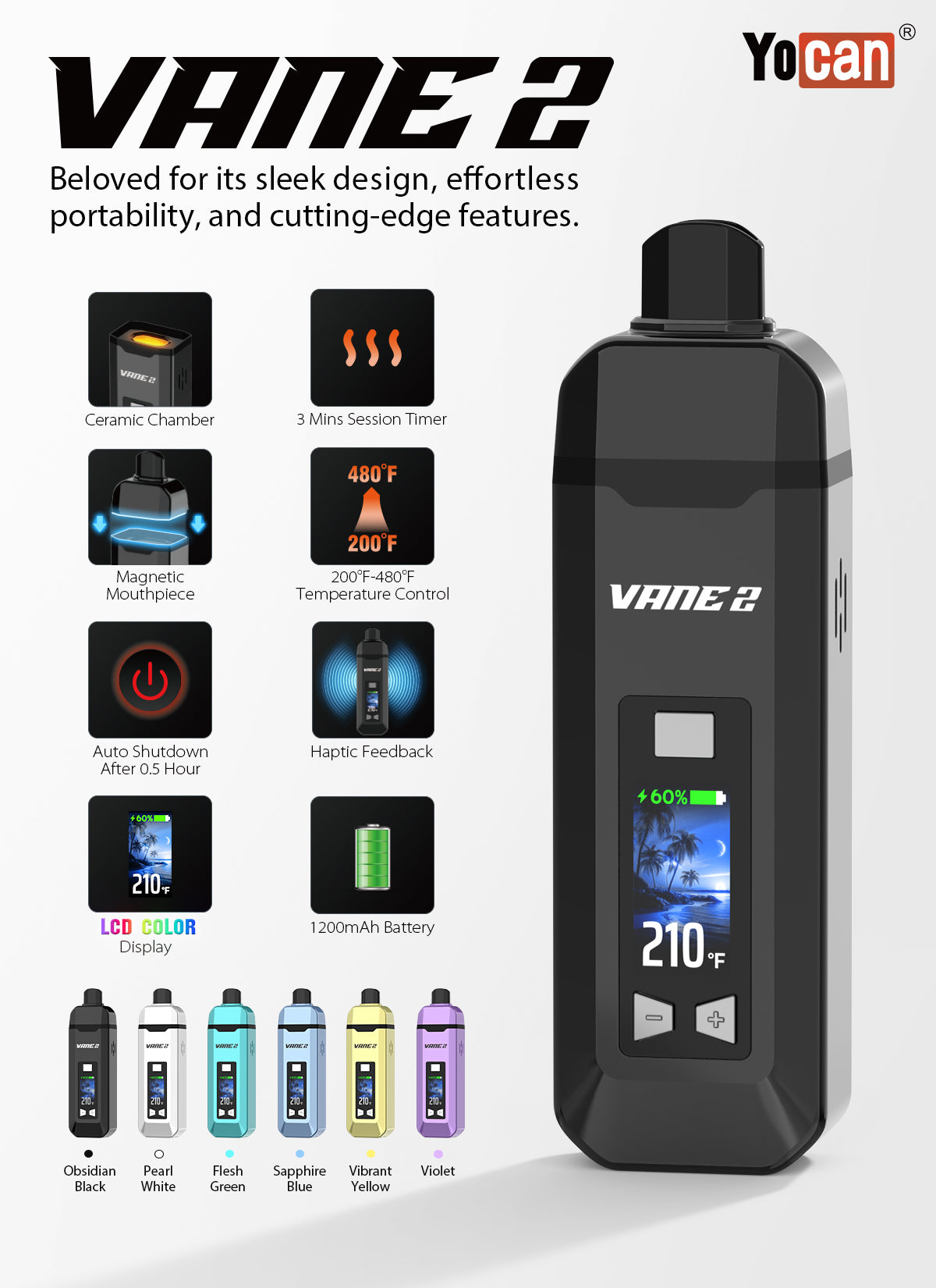 YOCAN VANE 2 DRY HERB VAPORIZER.