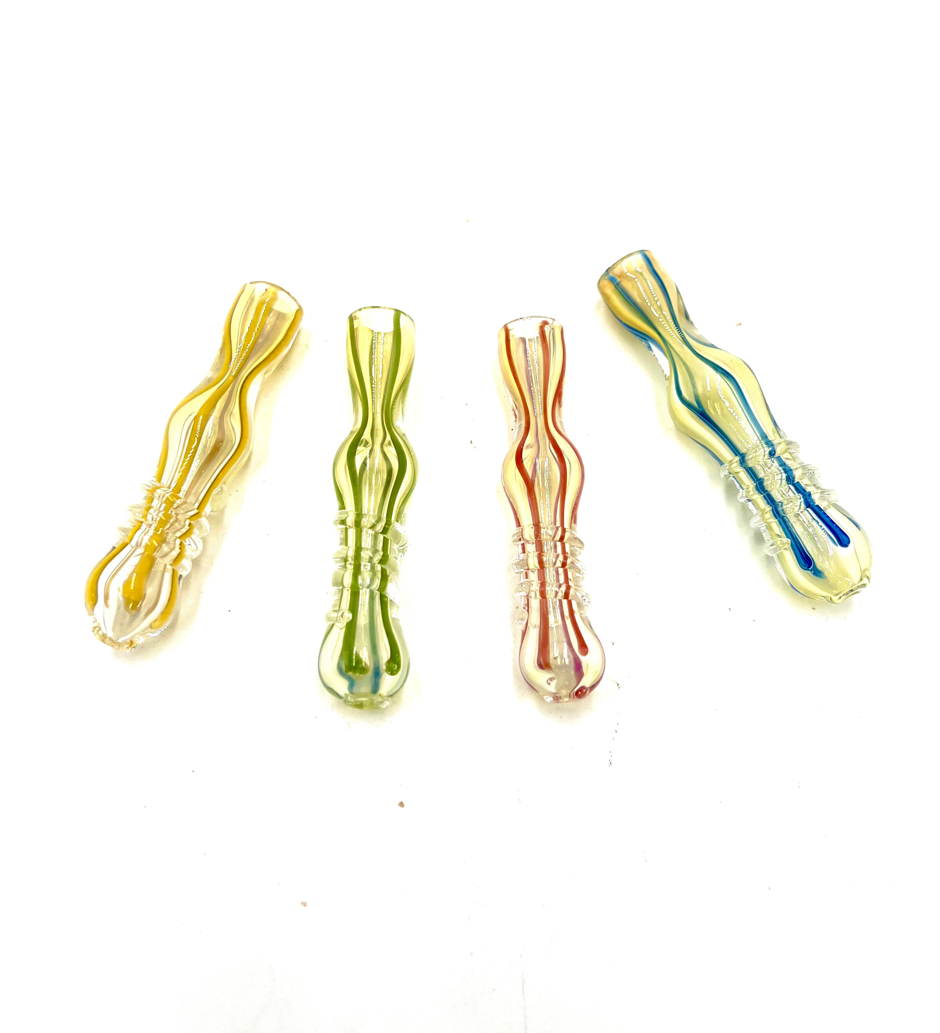 3.5" Striped Coil Wrapped Fumed Chillum