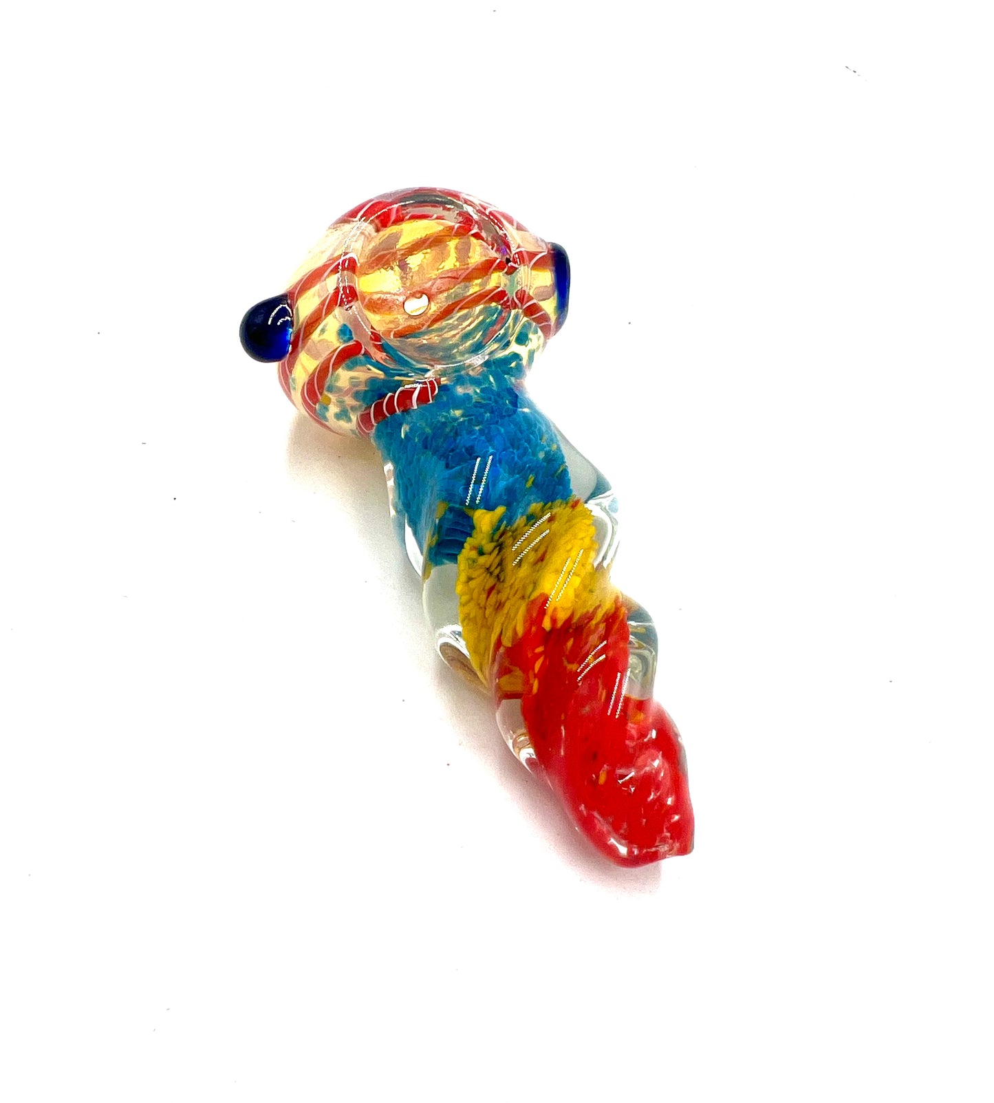 4" Tri-Color Twisted Glass Hand Pipe