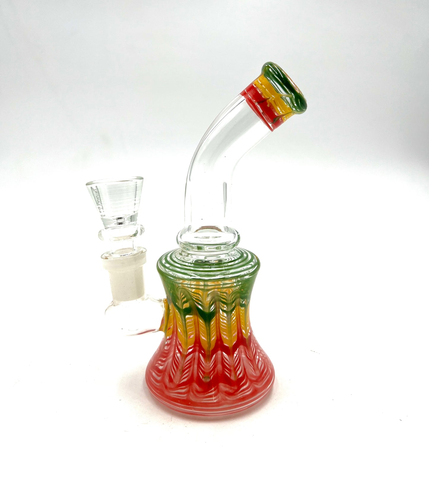 6" Curved Mouth Wrap & Rake Art Water Pipe