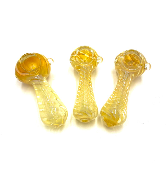 4" Gold Fumed Inside Twist Hand Pipe