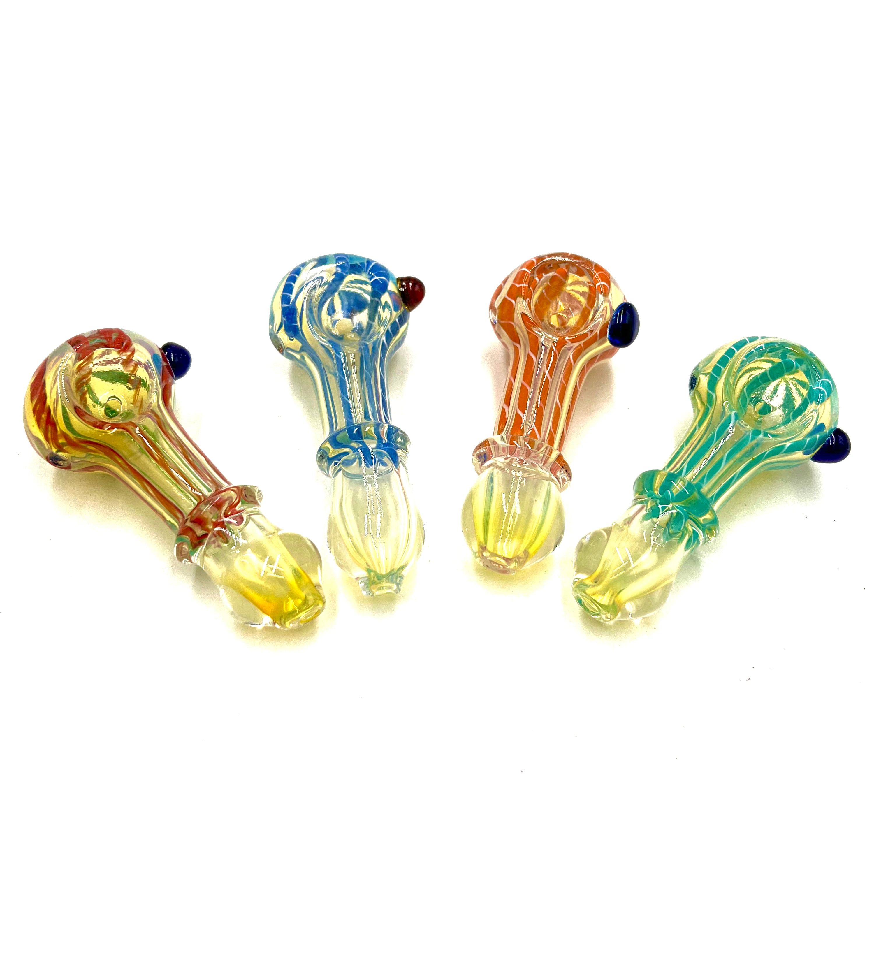 3.5" Striped Color Single Ring Fumed Hand Pipe