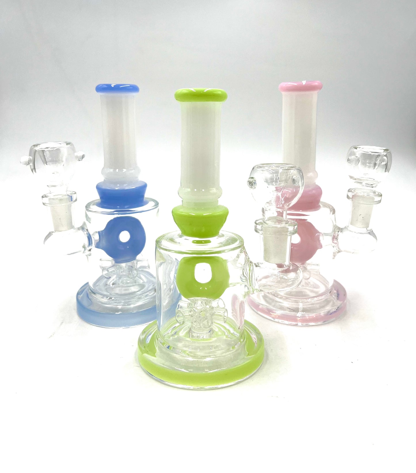 6" Slime Color Donut Perc Straight Water Pipe