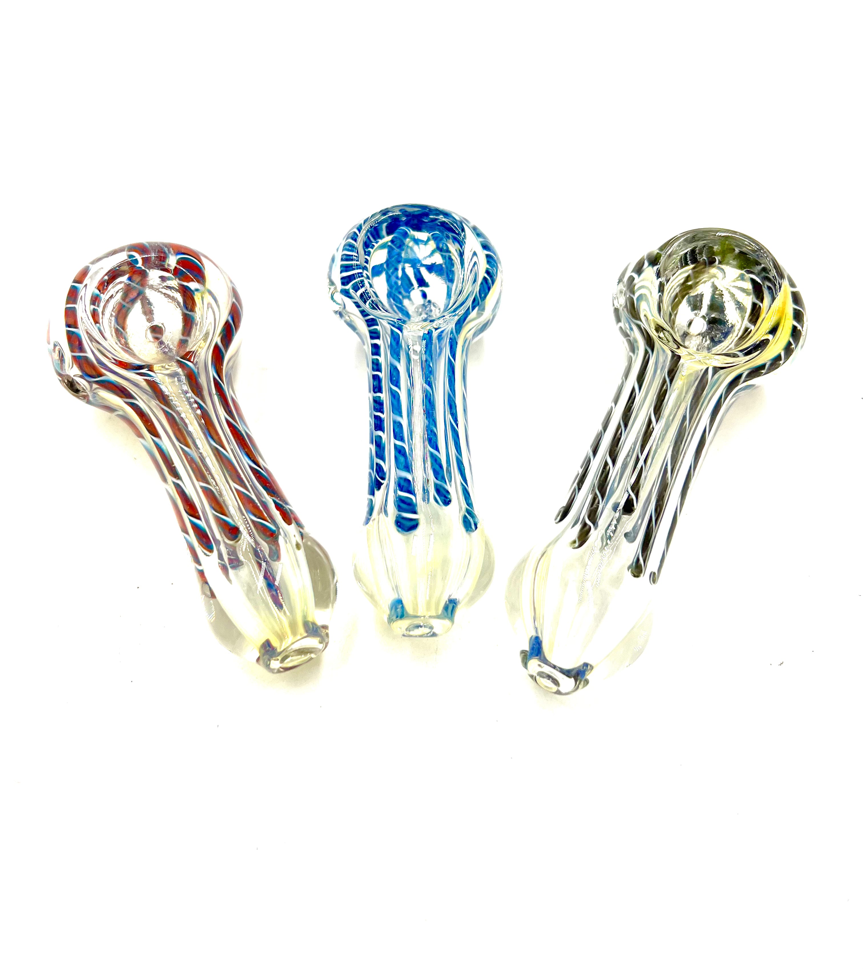 3.5" Color Striped Round Mouth Fumed Hand Pipe