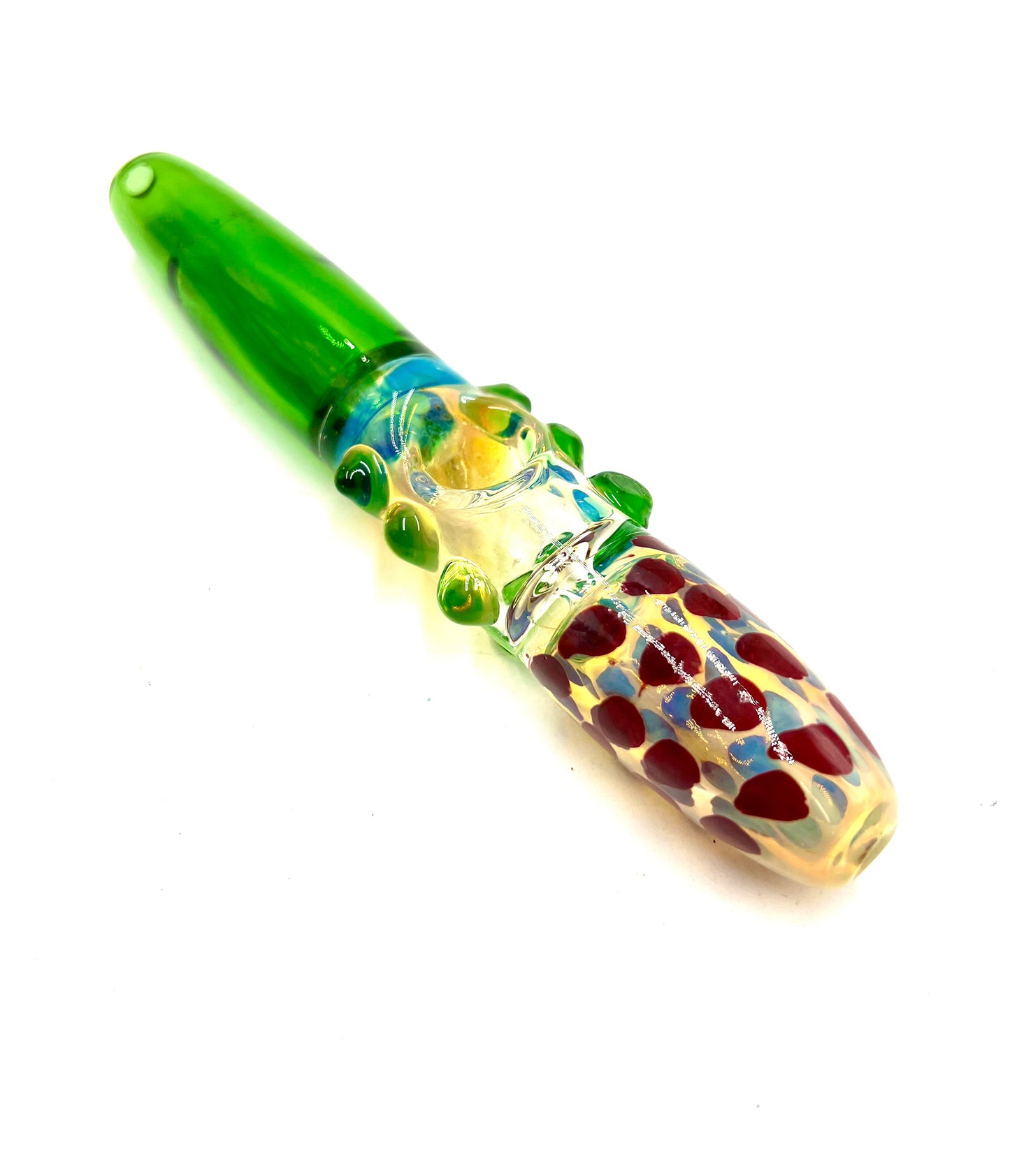 7" Polka Dot Green & Gold Fumed Steamroller