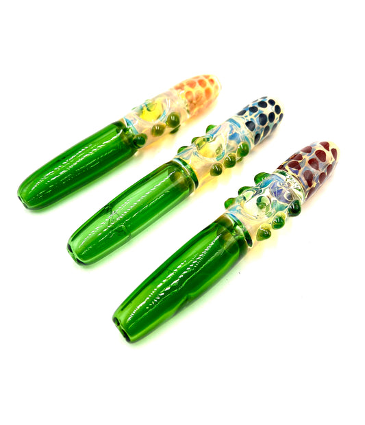 7" Polka Dot Green & Gold Fumed Steamroller