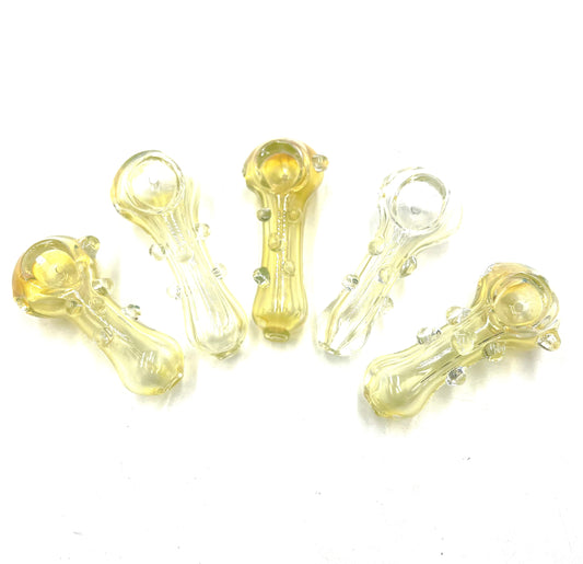 2.5" Gold Fumed Beaded Hand Pipe