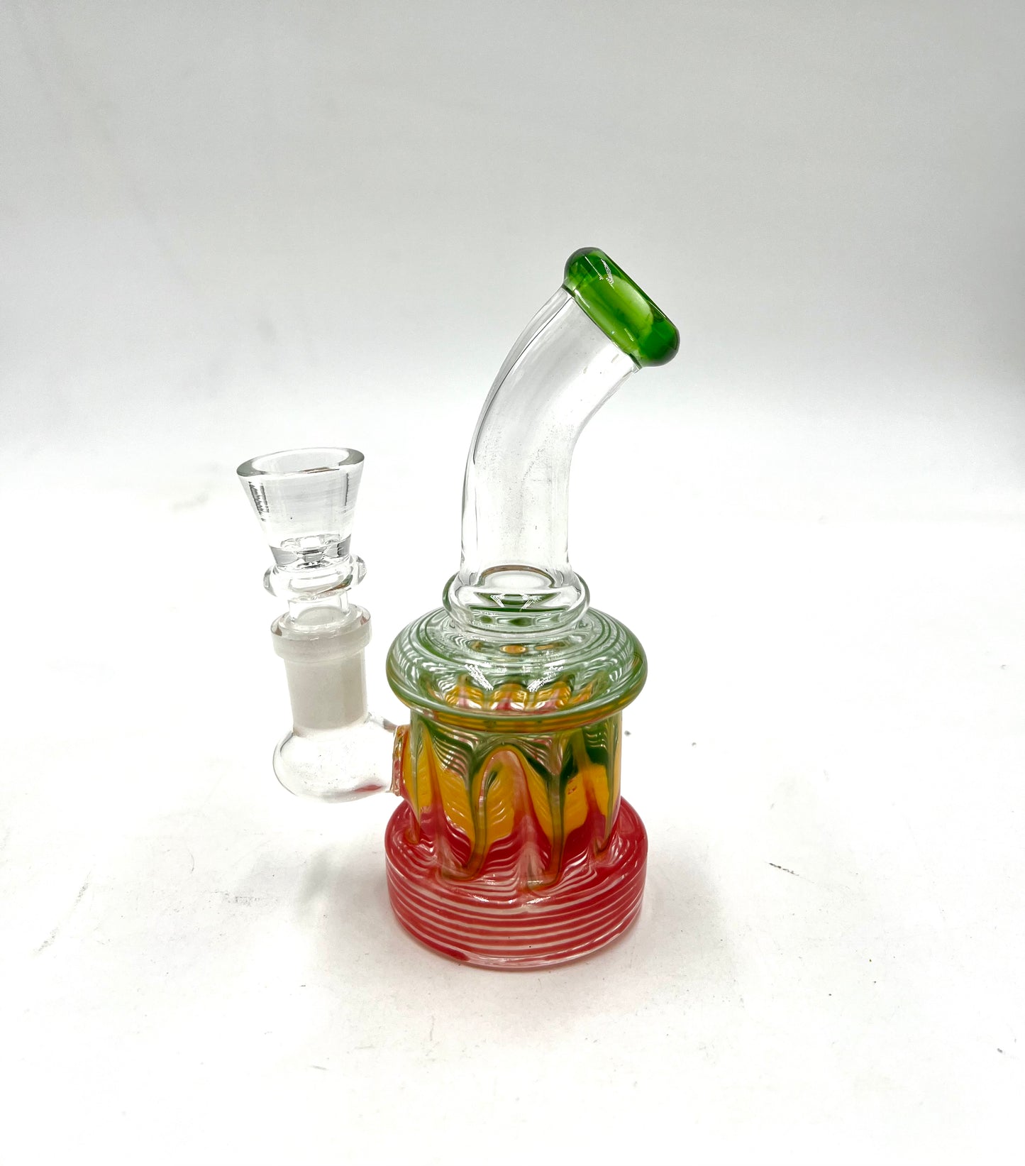 5" Round Body Wrap & Rake Art Water Pipe