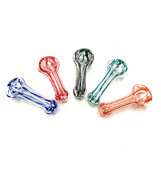 2.5" Clear With Color Stripe Hand Pipe