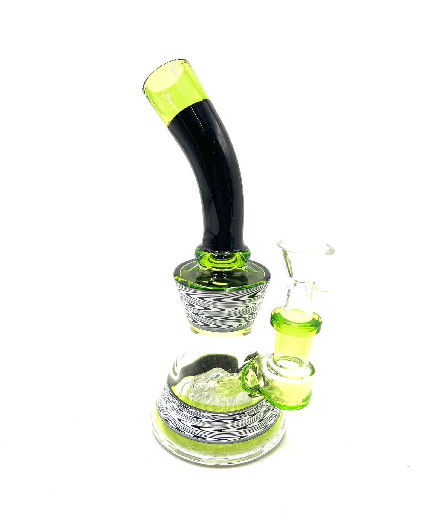 7" Black Curved Mouth Reverse Art Beaker Water Pipe