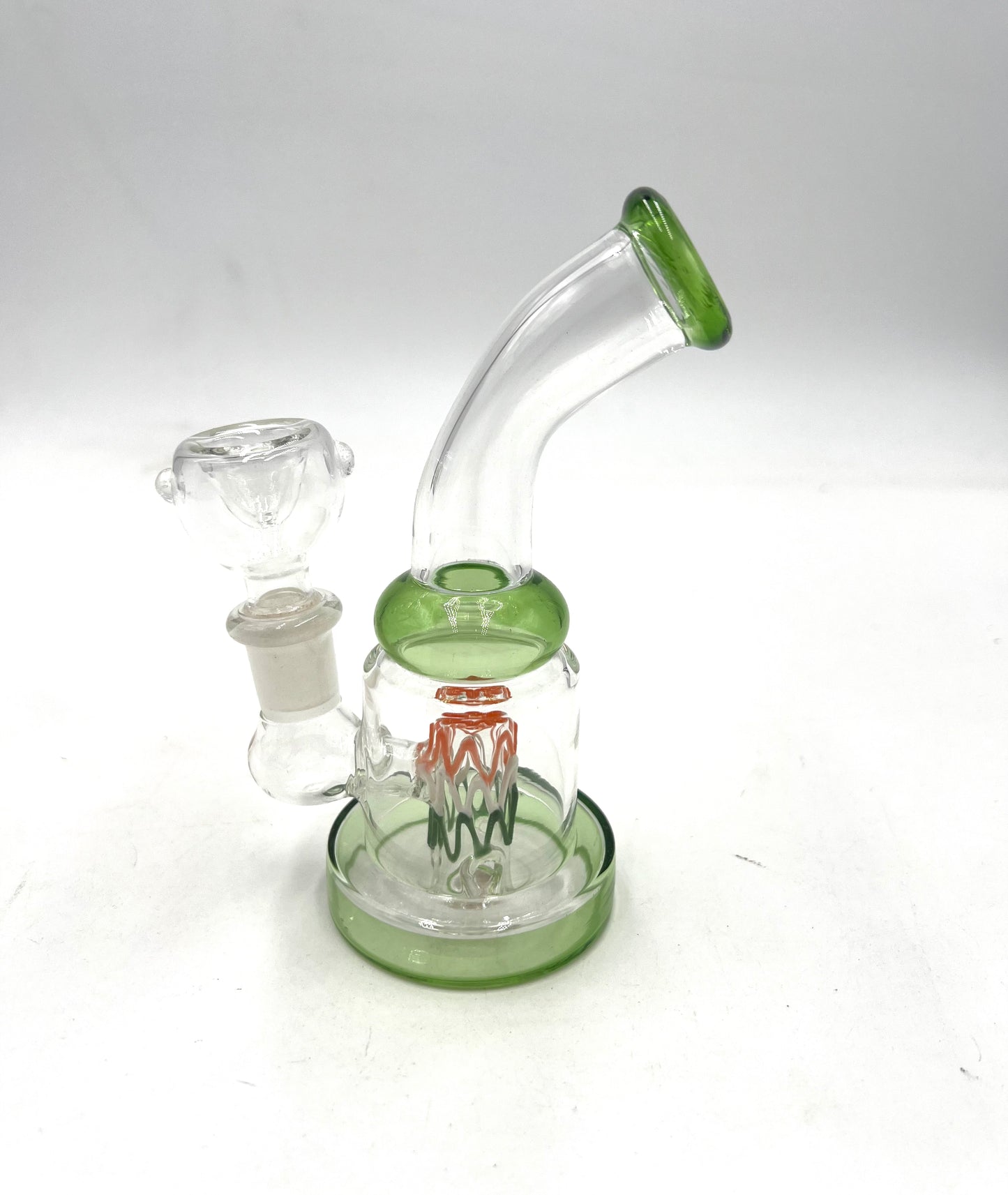 5" Mini Bent Color Mouth & Base Water Pipe