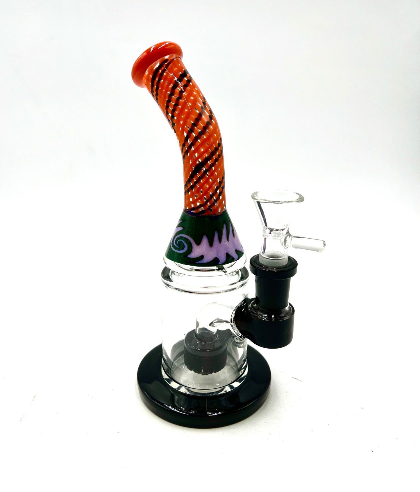 7" Curved Mouth Criss Cross Pattern Water Pipe