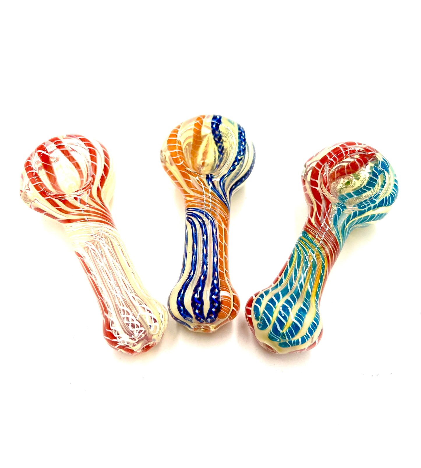 4" Twisted Color Striped Fumed Hand Pipe