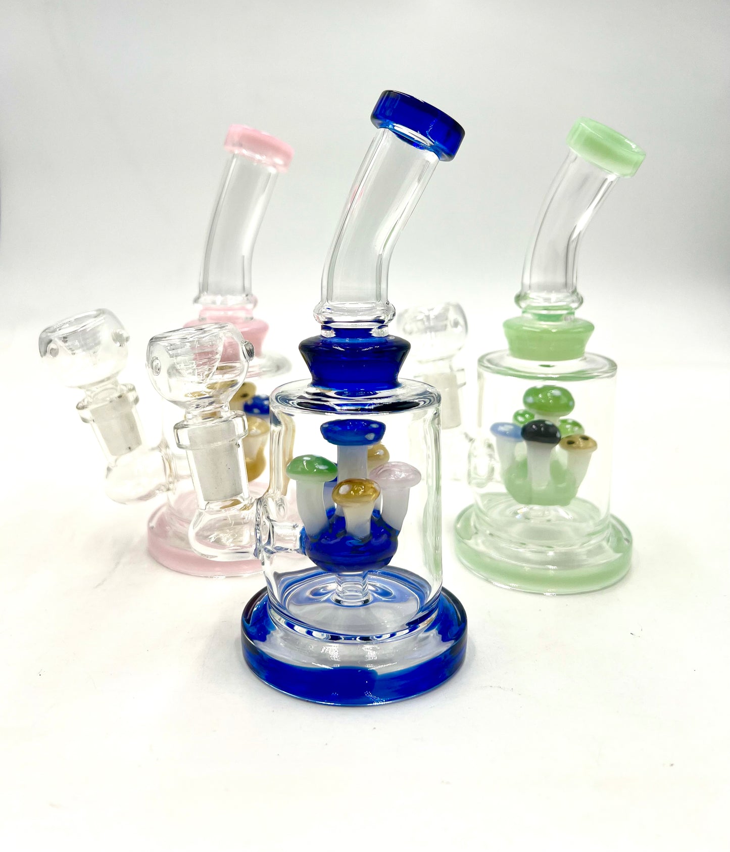 6" Small Mushroom Perc Bent Mouth Water Pipe