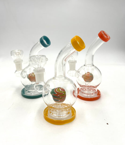 5.5" Mini Ball Shape Reverse Color Ball Perc Water Pipe