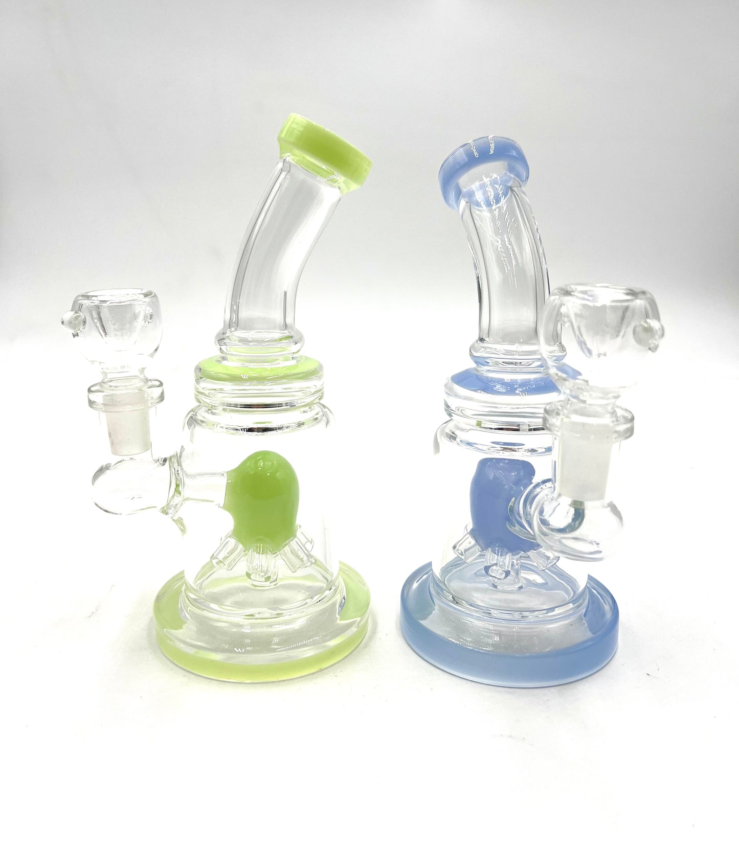 6" Slime Color Curved Mouth Sea Mine Perc Water Pipe