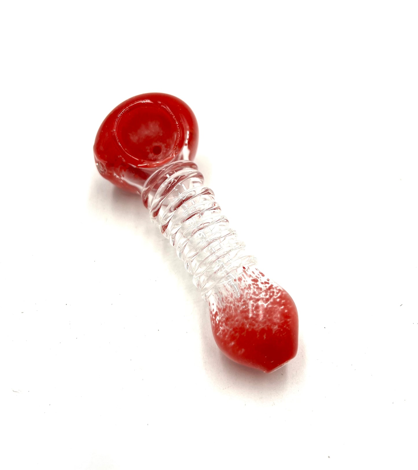 4.5" Clear Coil Wrapped Color Head & Mouth Hand Pipe