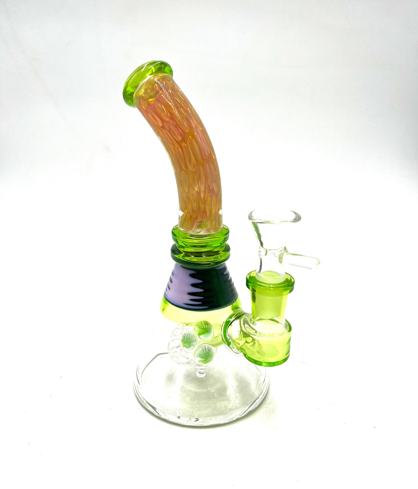 7" Rose Gold Air Pocket Curved Mouth Beaker Water Pipe