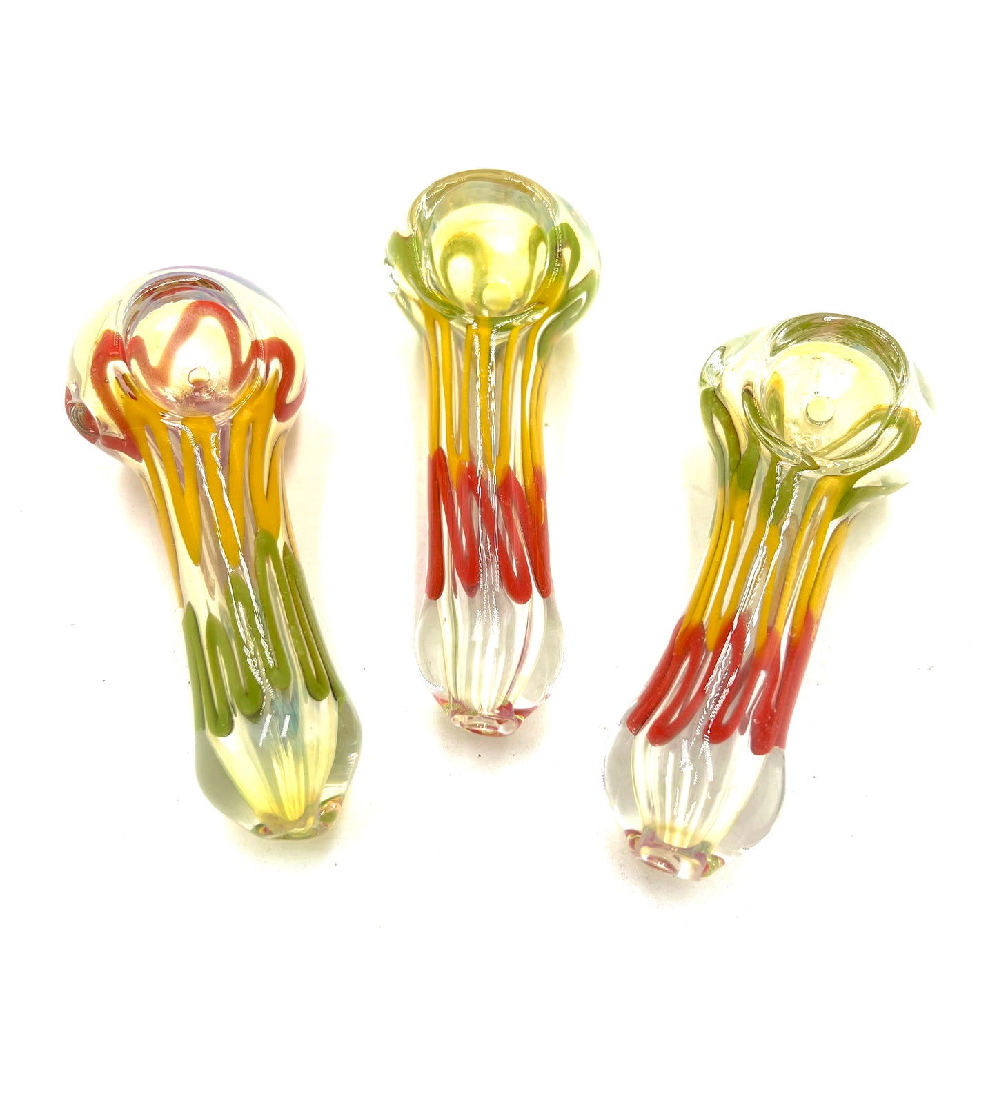 3.5" Indside Rasta Color Fumed Hand Pipe