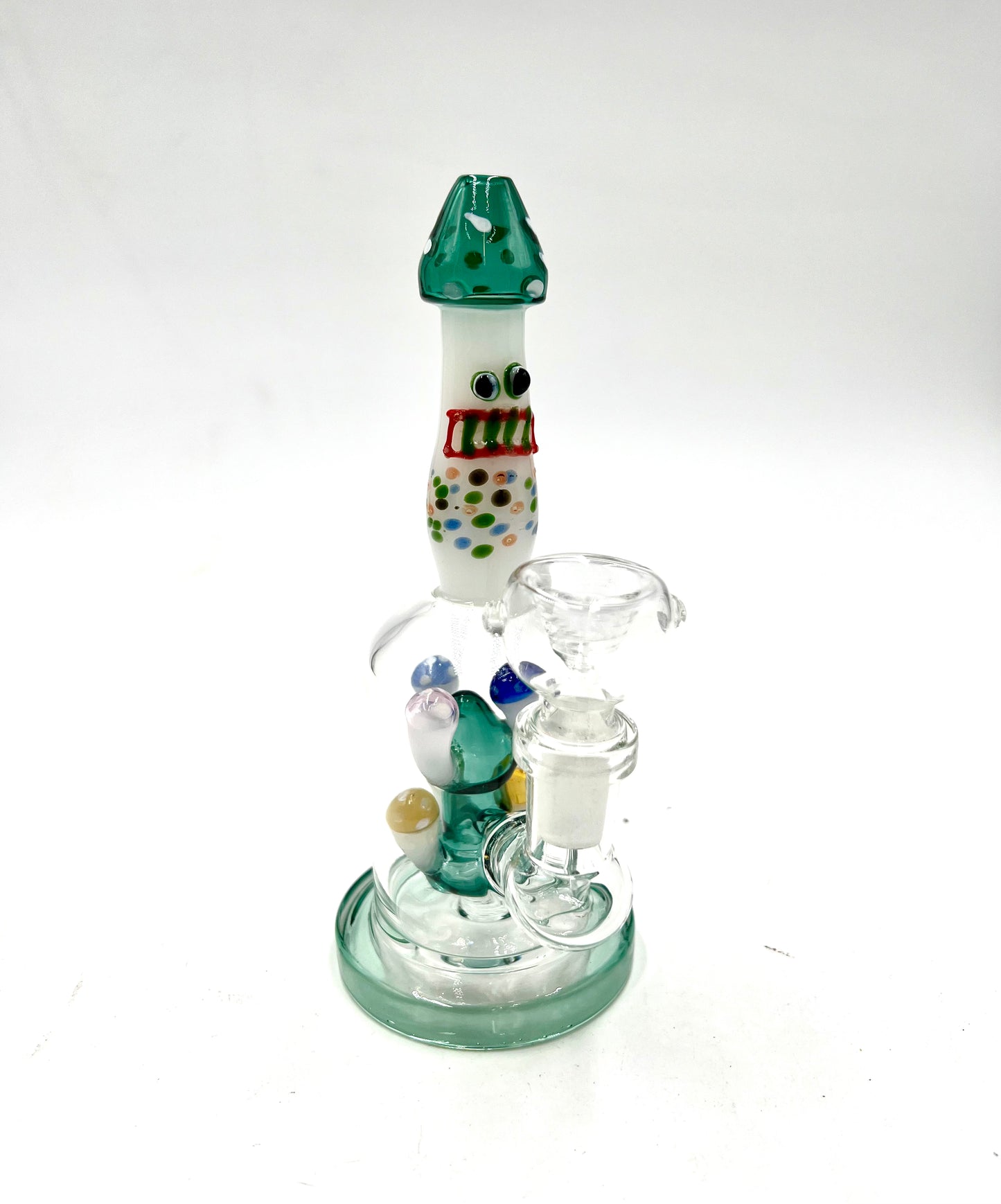 7" Mushroom Face & Perc Water Pipe