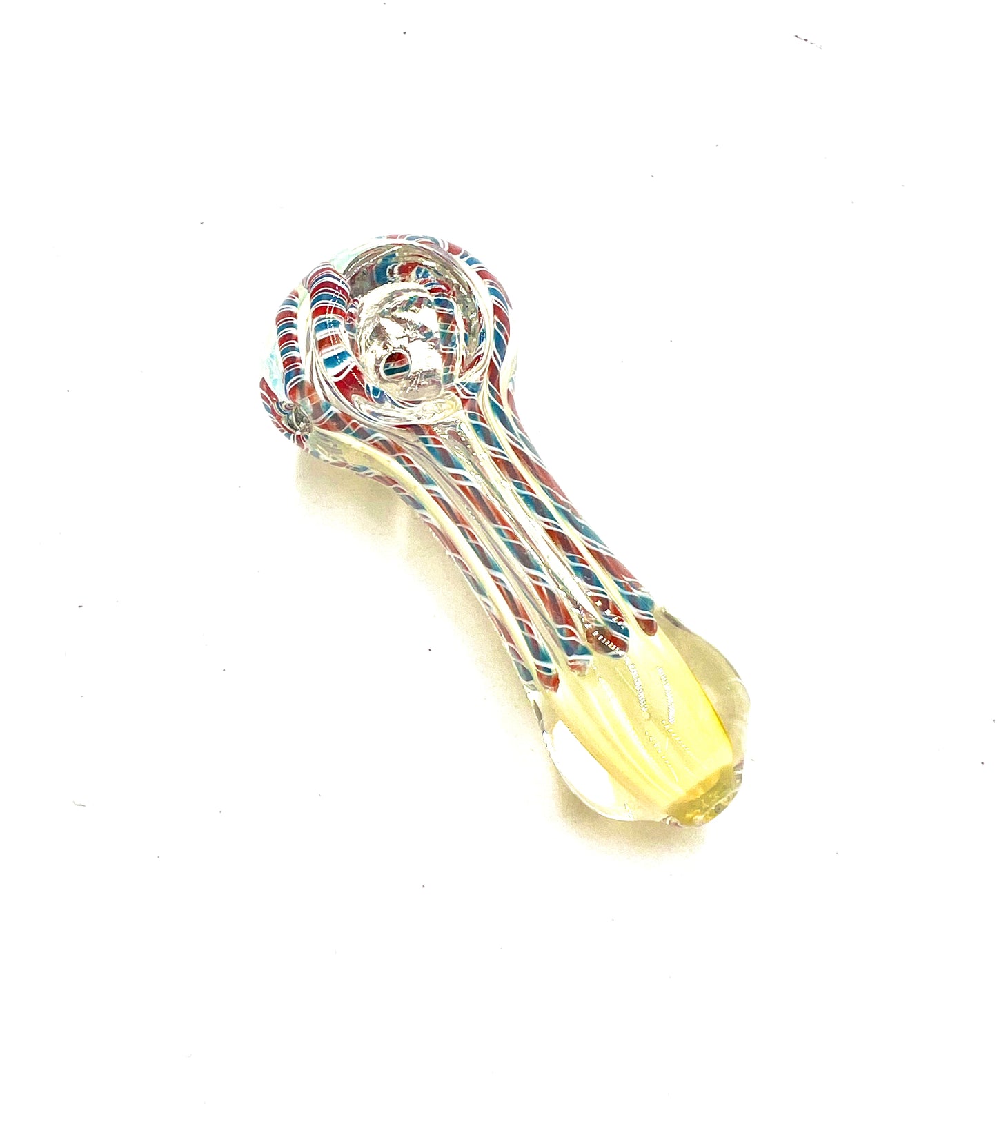 3" Round Mouth Striped Color Fumed Hand Pipe