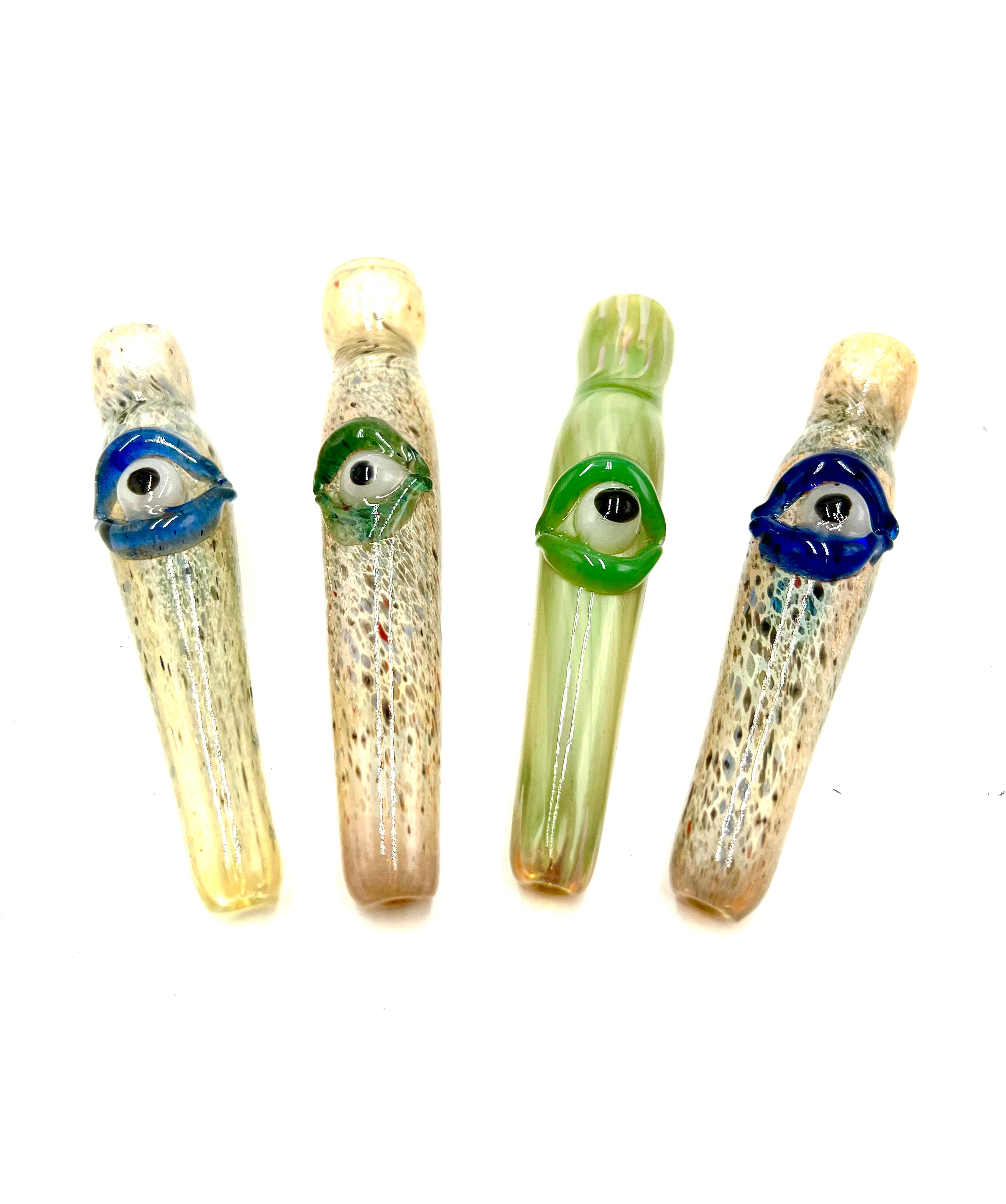 4" Marble Frit Look One Eye Chillum