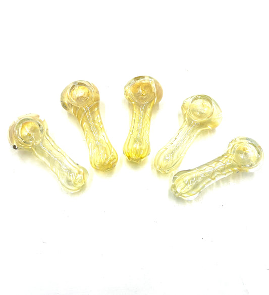 2.5" Gold Fumed Inside Twist Hand Pipe