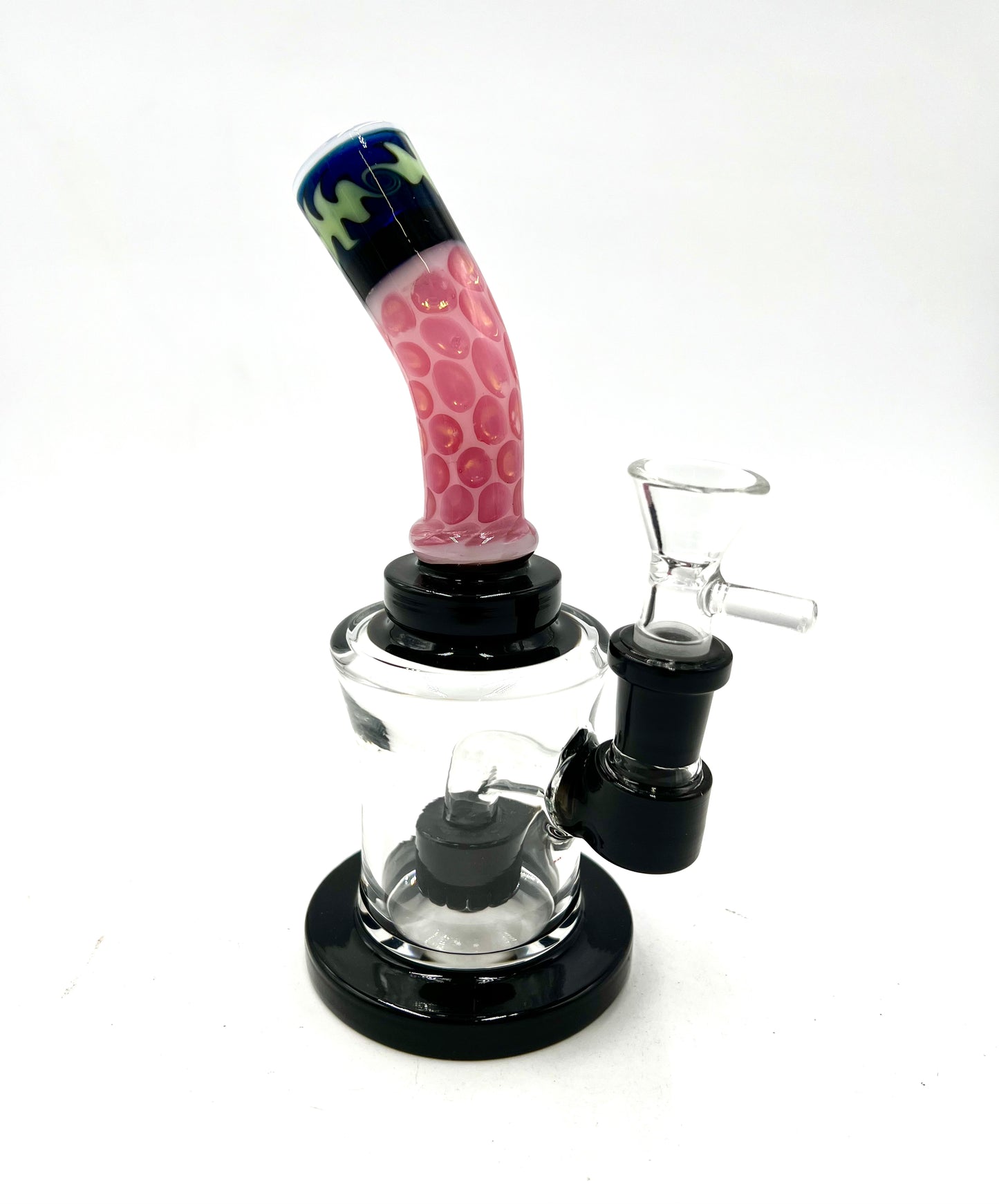 7" Pink Air Pocket Curved Mouth Water Pipe