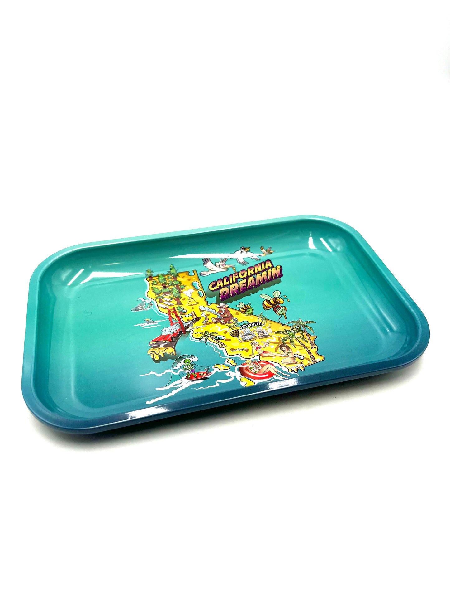 California Dreamin Rolling Tray With Magnetic Lid