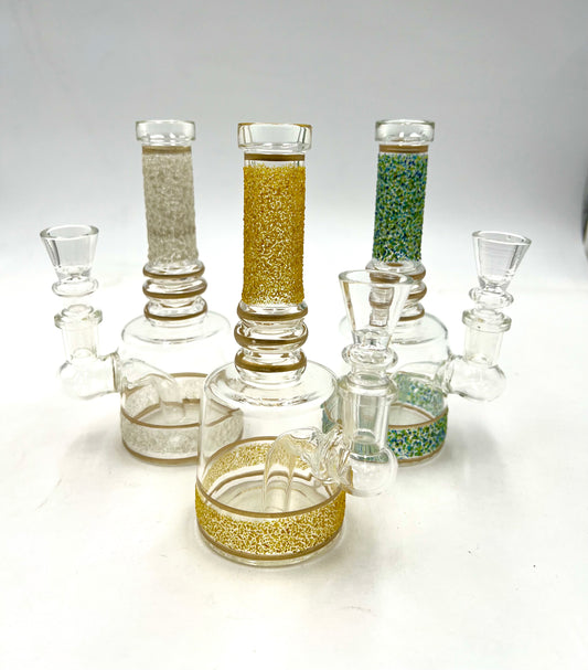 6.5" Sand Texture Round Base Water Pipe