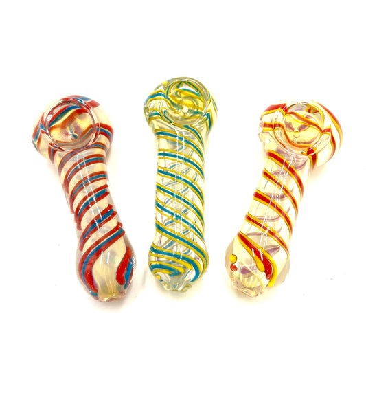 4" Color Swirl Round Mouth Fumed Hand Pipe