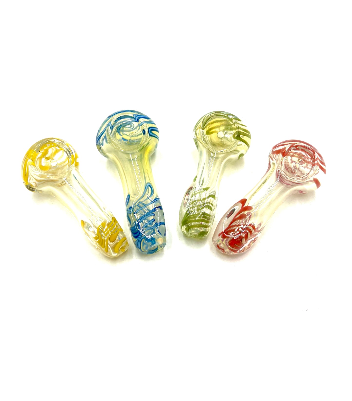 2.5" Gold Fumed & Color Square Mouth Hand Pipe