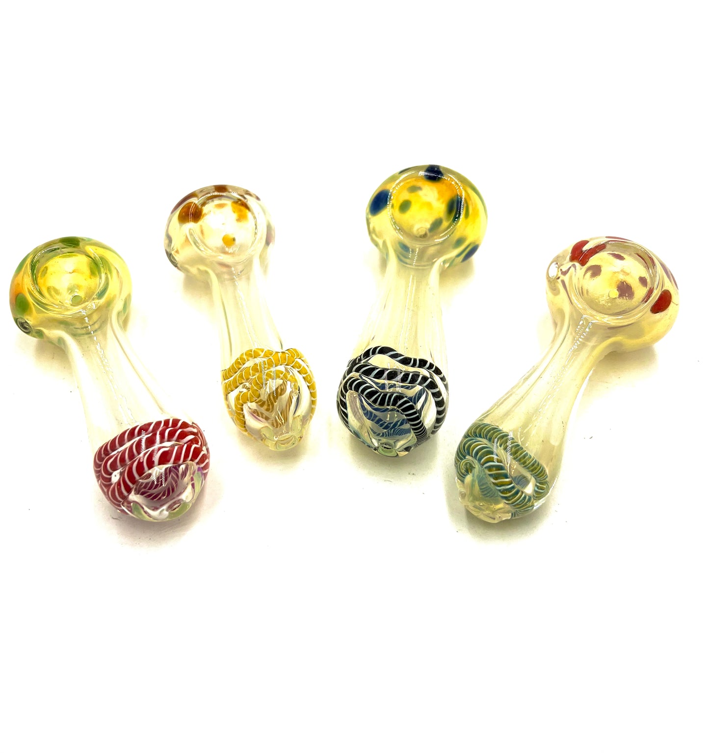 3.5" Polka Dot Head Round Mouth Fumed Hand Pipe