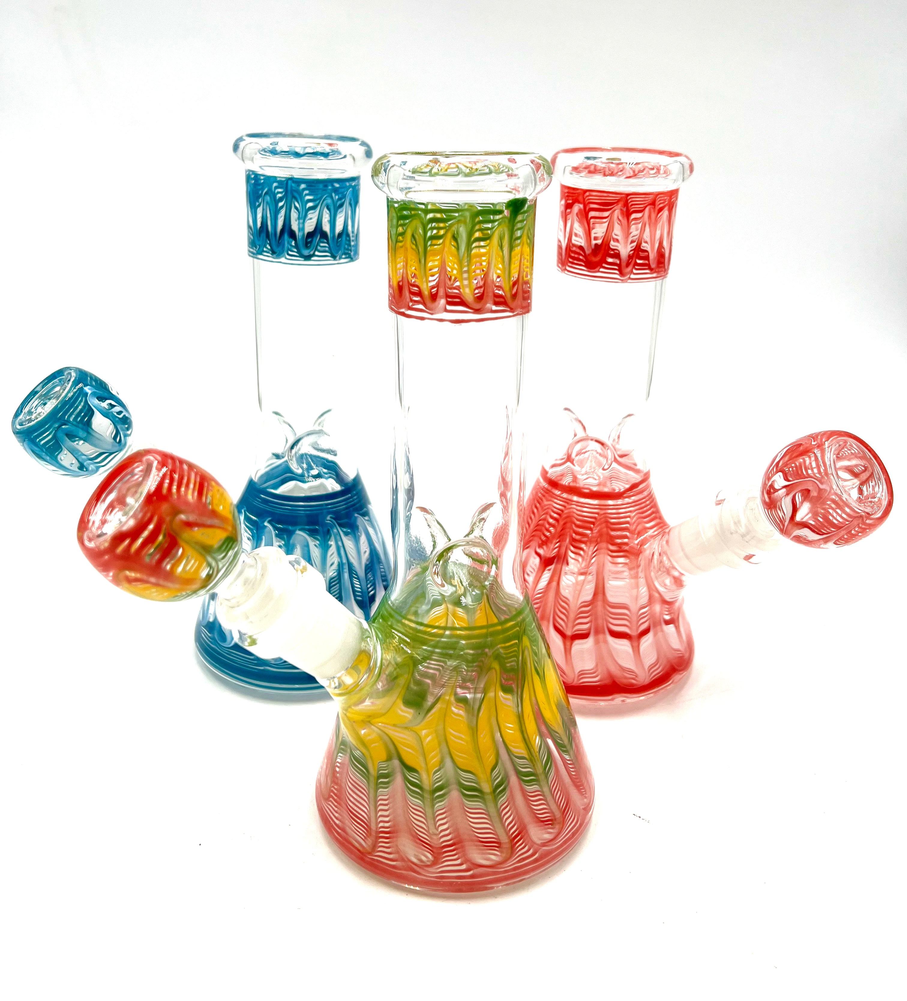 8" Wrap & Rake Art Beaker Base Water Pipe