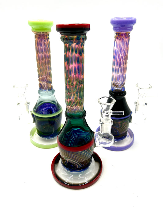 9" Polka Dot Tube Electric Fume Water Pipe