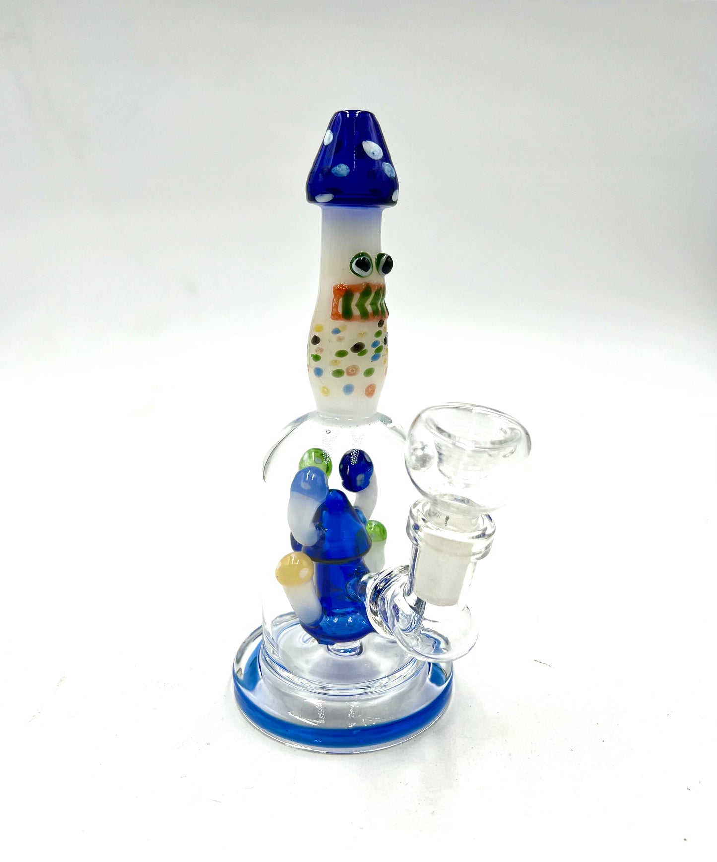 7" Mushroom Face & Perc Water Pipe