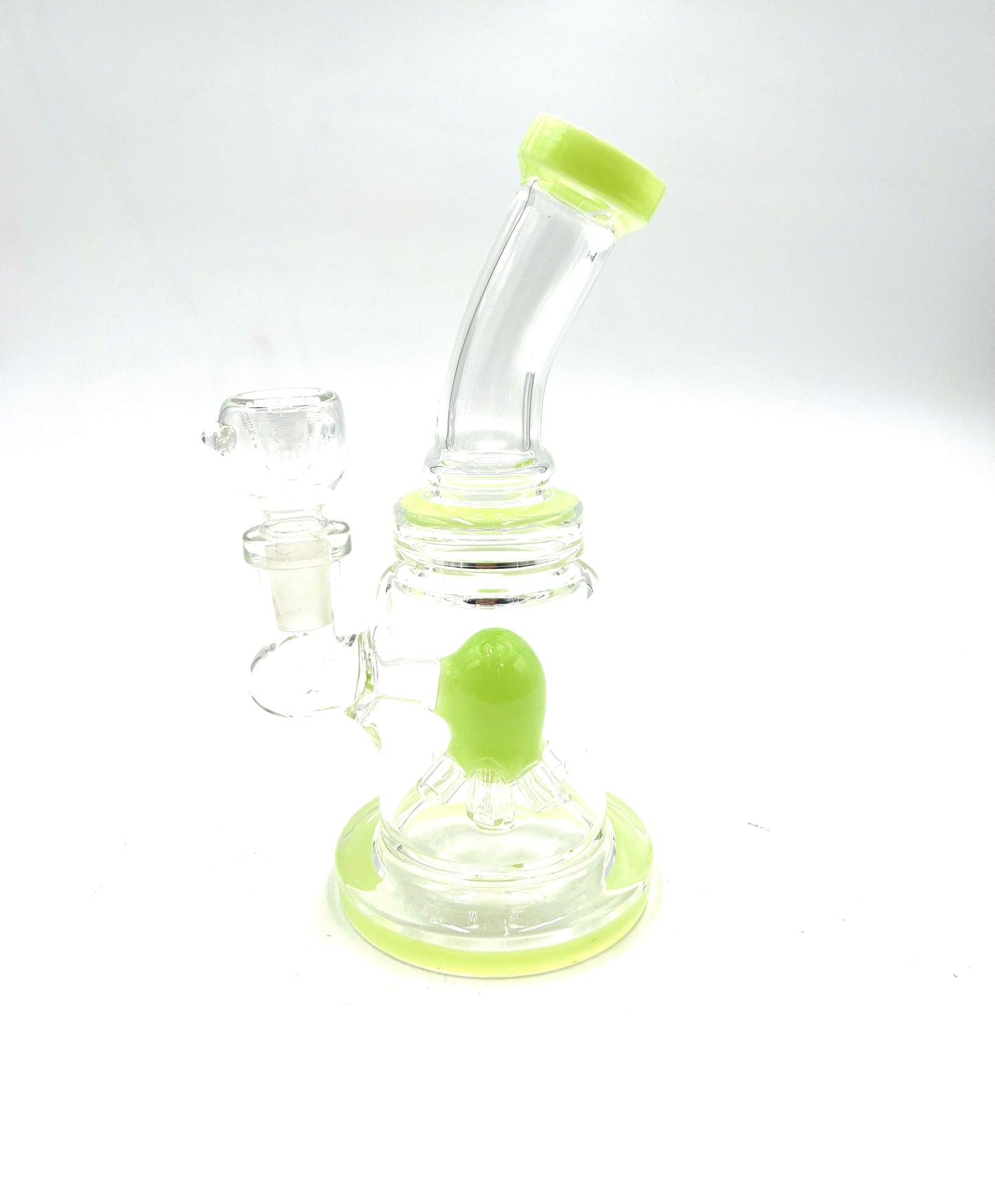 6" Slime Color Curved Mouth Sea Mine Perc Water Pipe