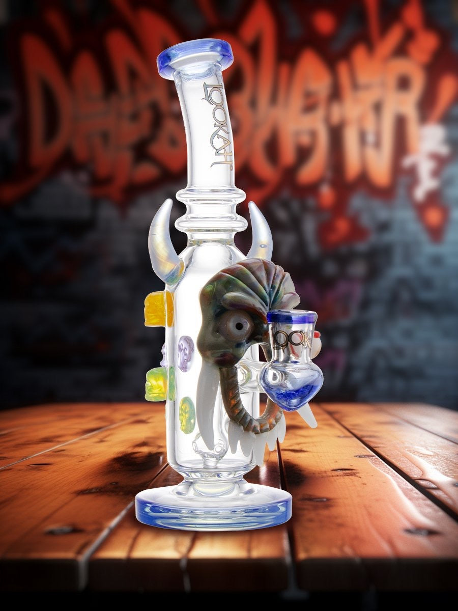 Lookah Bong 9.5" Bull Horn Mask Water Pipe