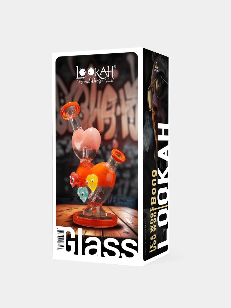 Lookah Rig 8“ Cute Heart-Shaped Glass Dab Rig