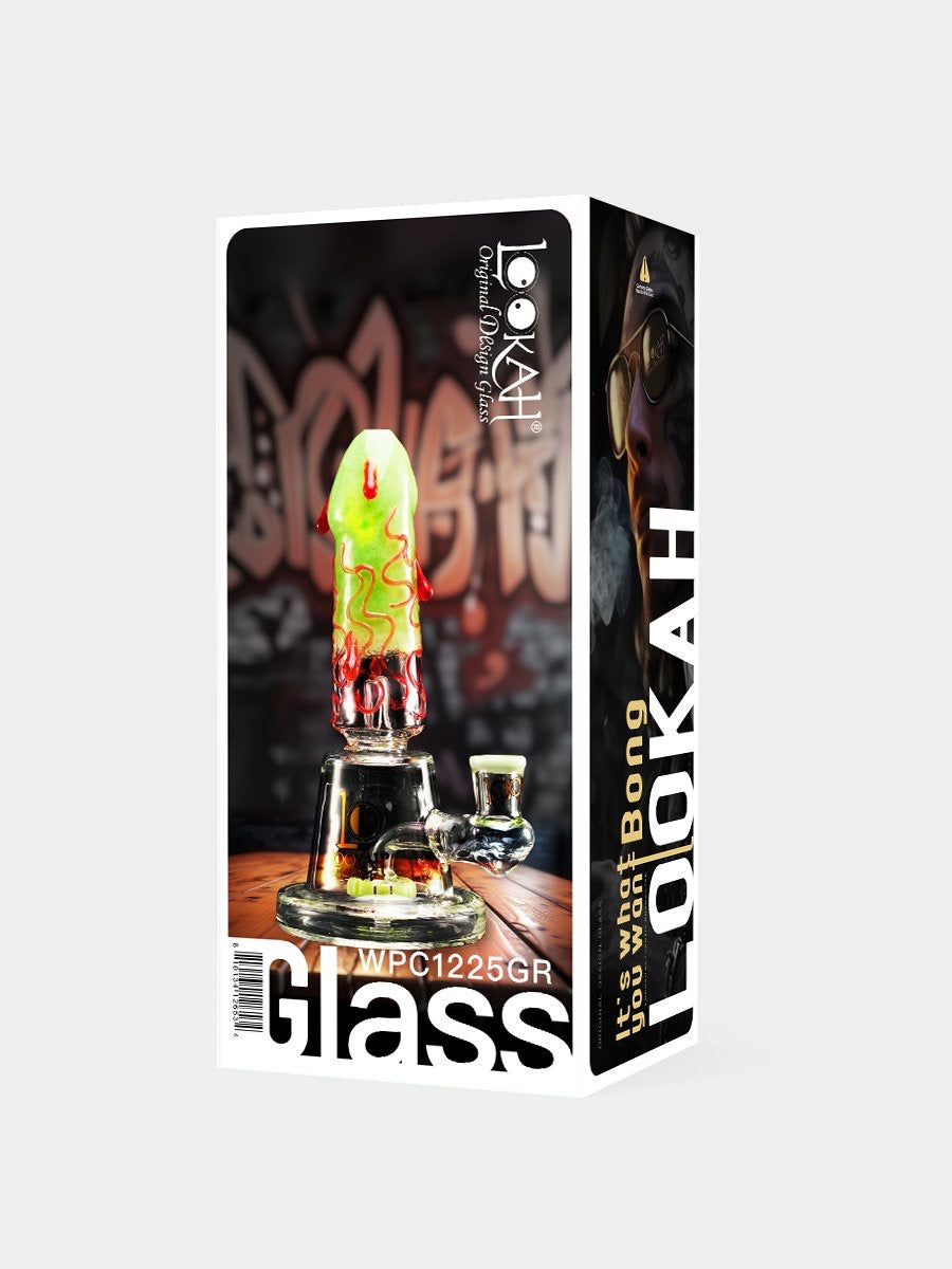 Lookah Bong 9" Showerhead Perc Penis Glass Water Pipe