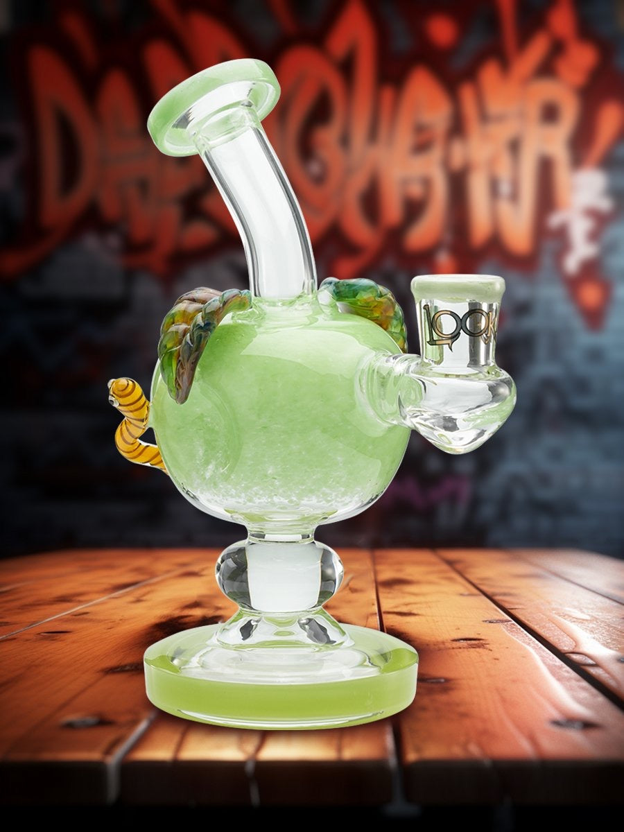 Lookah Bong 7.5" Snake Apple Water Pipe Green