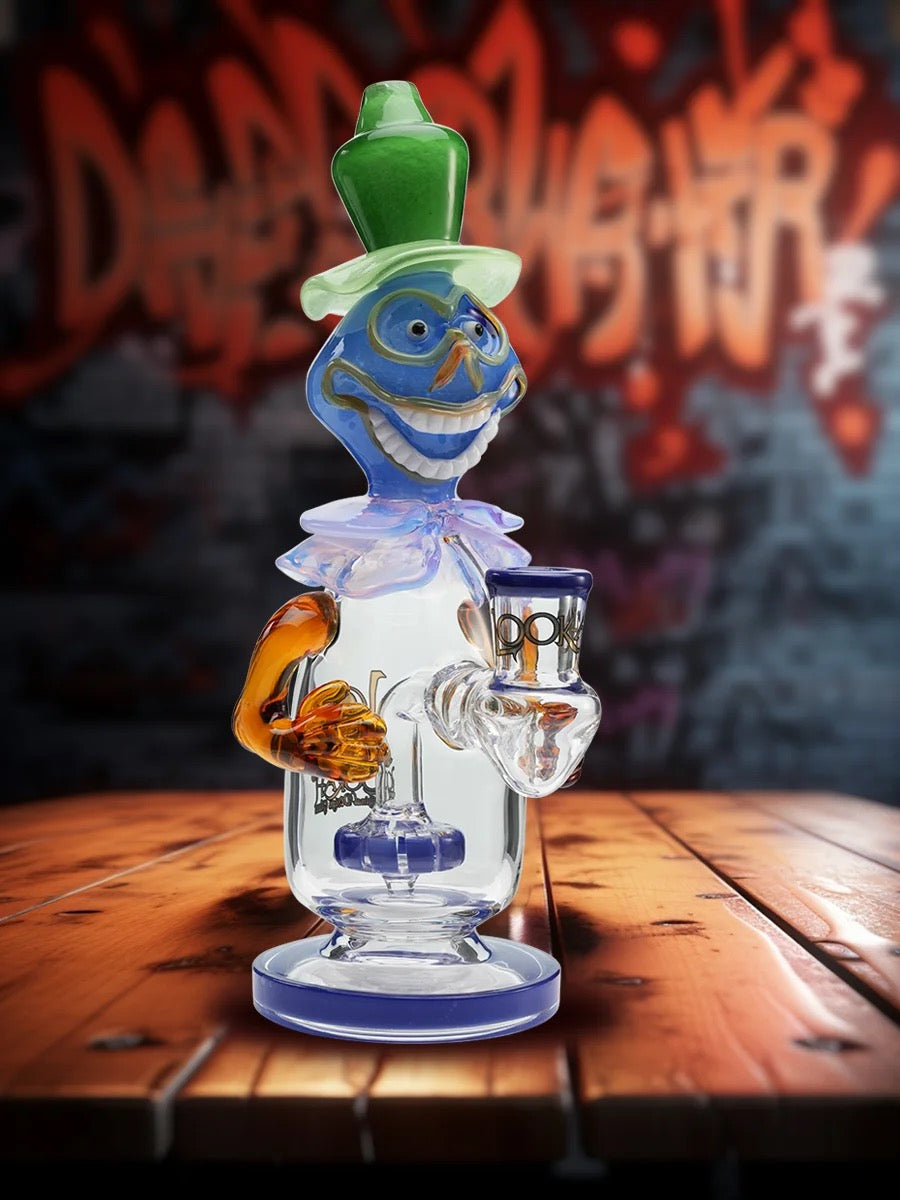 Lookah Bong 9.5" Face-Painted Clown Water Pipe - Green