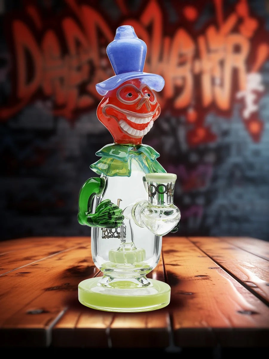 Lookah Bong 9.5" Face-Painted Clown Water Pipe - Blue