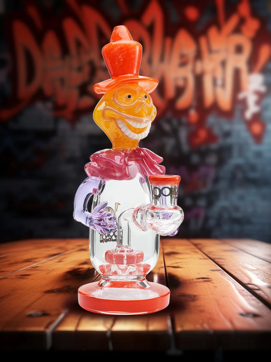 Lookah Bong 9.5" Face-Painted Clown Water Pipe - Red